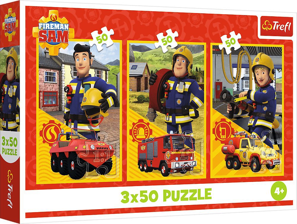 Trefl Puzzle 3 × 50 dílků Požárník Sam: Tým z požární stanice 3v1