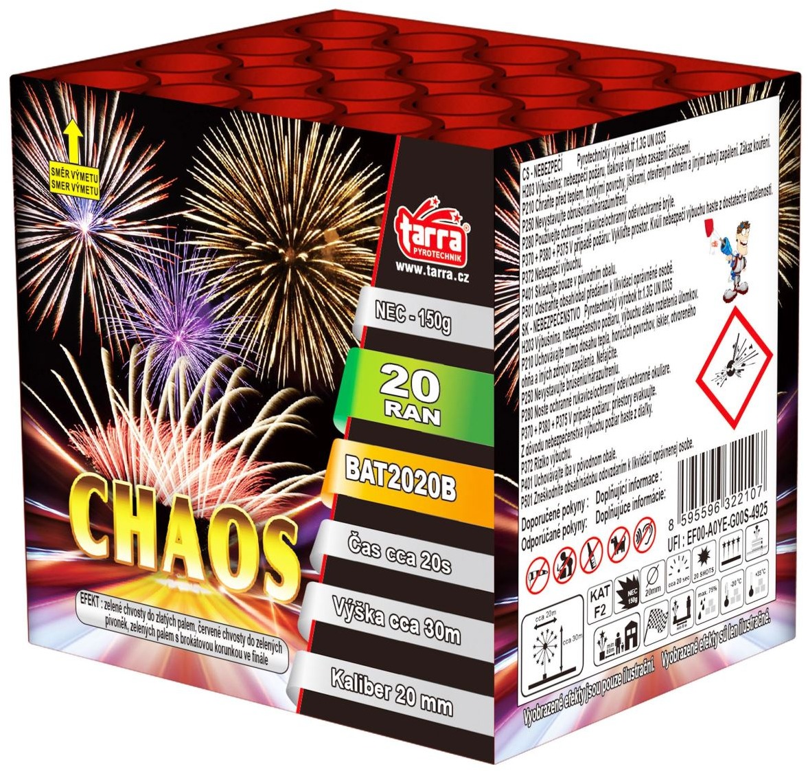 TARRA Ohňostroj baterie výmetnic - chaos 20 ran