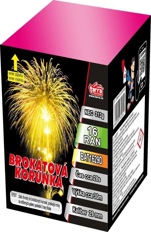 TARRA Ohňostroj baterie výmetnic - brokátová korunka 16 ran