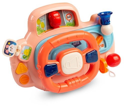 Toyz Interaktivní hračka se zvukem, volant - růžový