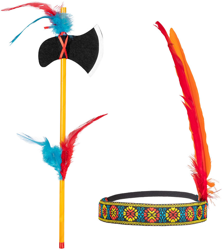 Boland Indiánský set tomahawk s čelenkou