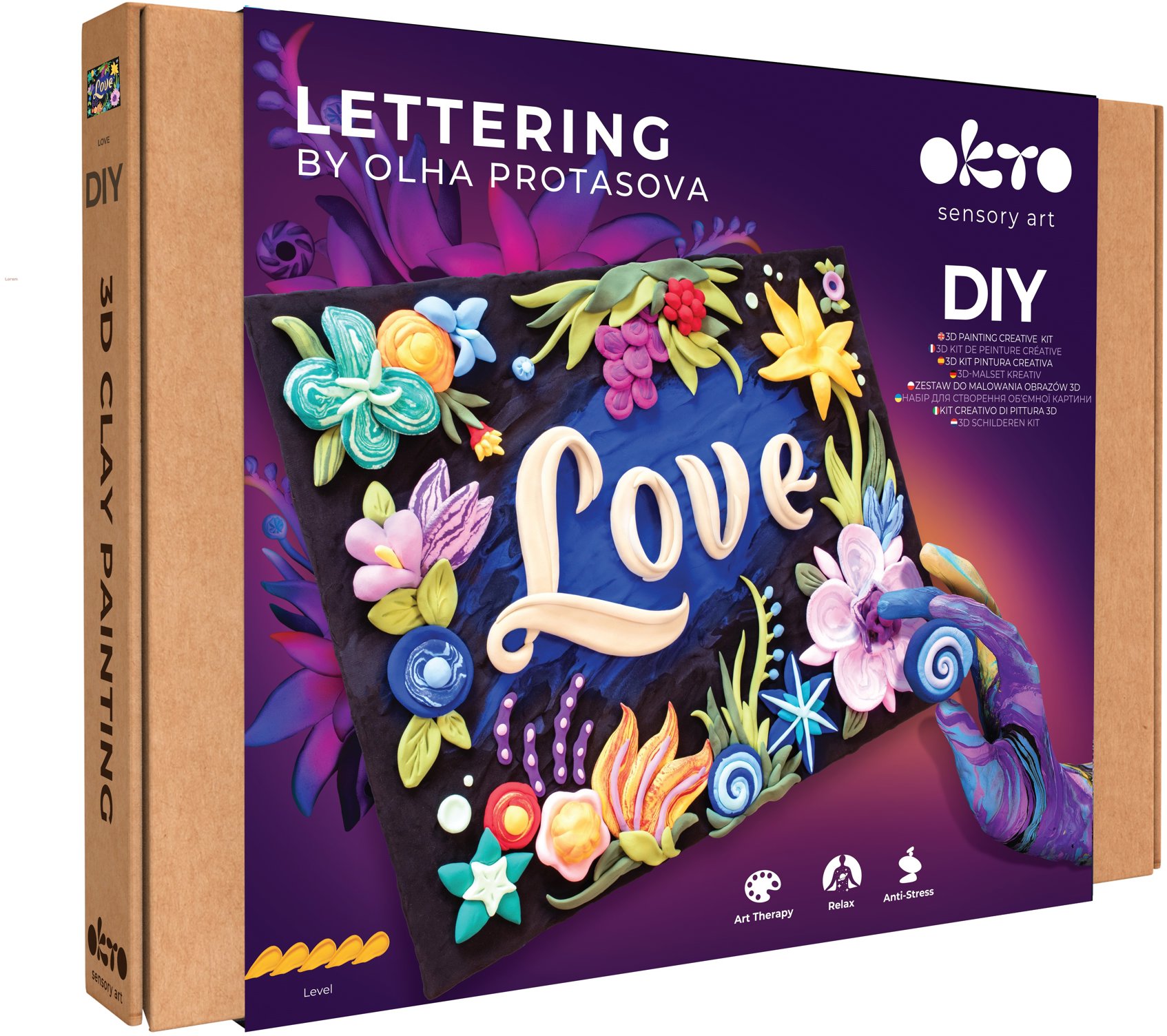 WIKY OKTO Lettering Výtvarný set malování hmotou "Love" 30 × 40 cm