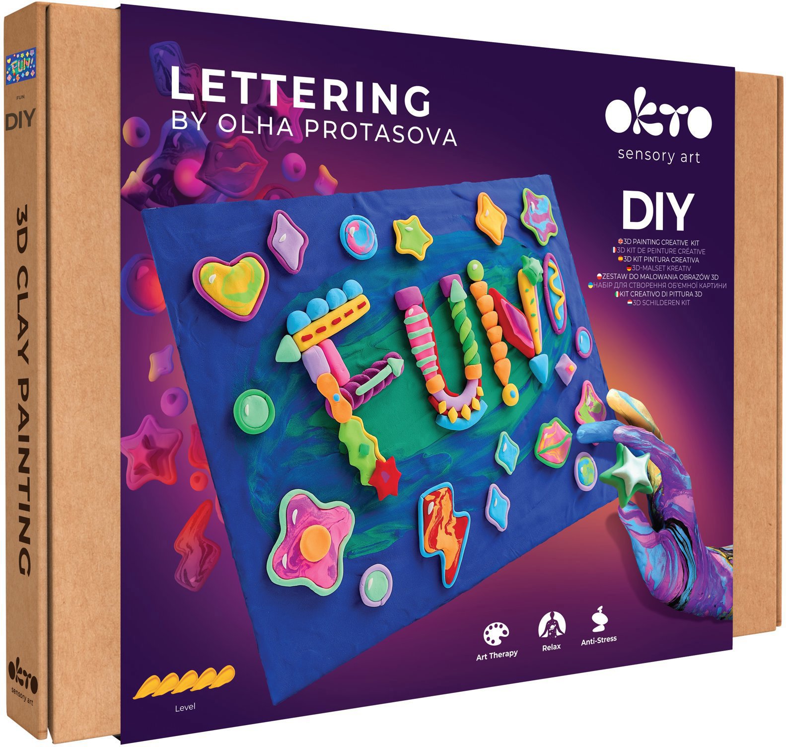 WIKY OKTO Lettering Výtvarný set malování hmotou "Fun" 30 × 40 cm