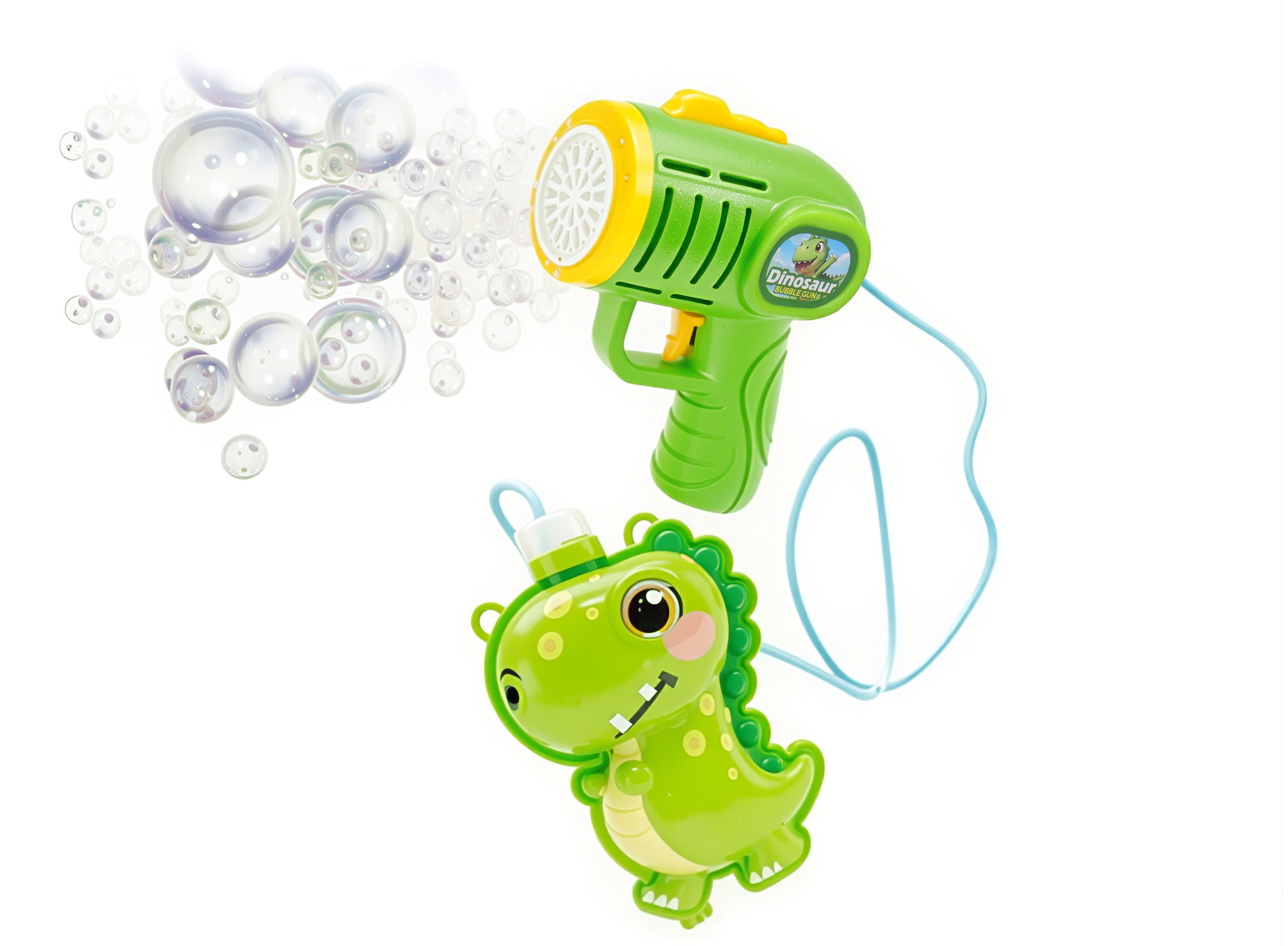 WIKY Bublifuk pistole s externí nádržkou dinosaurus 280 ml 15 cm
