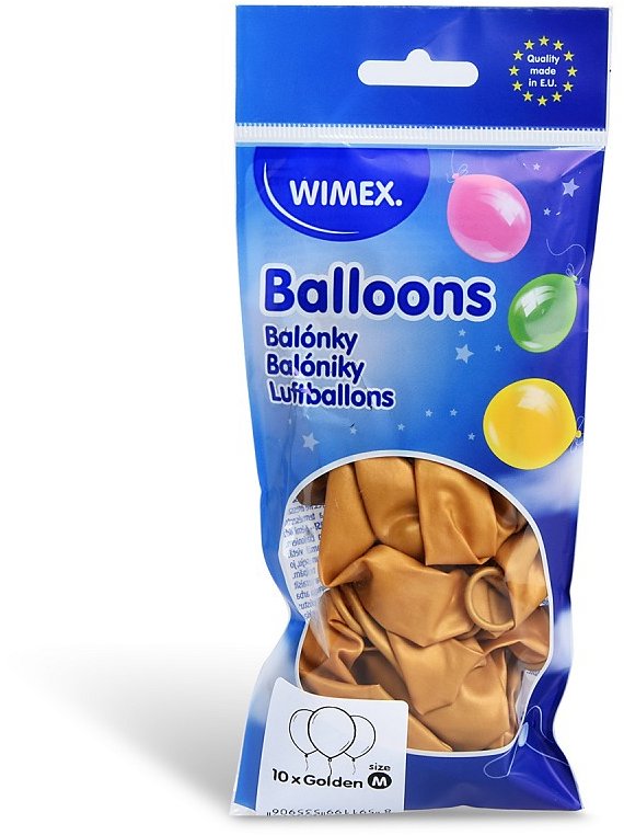 Wimex Nafukovací balónky 25 cm, zlaté 10 ks