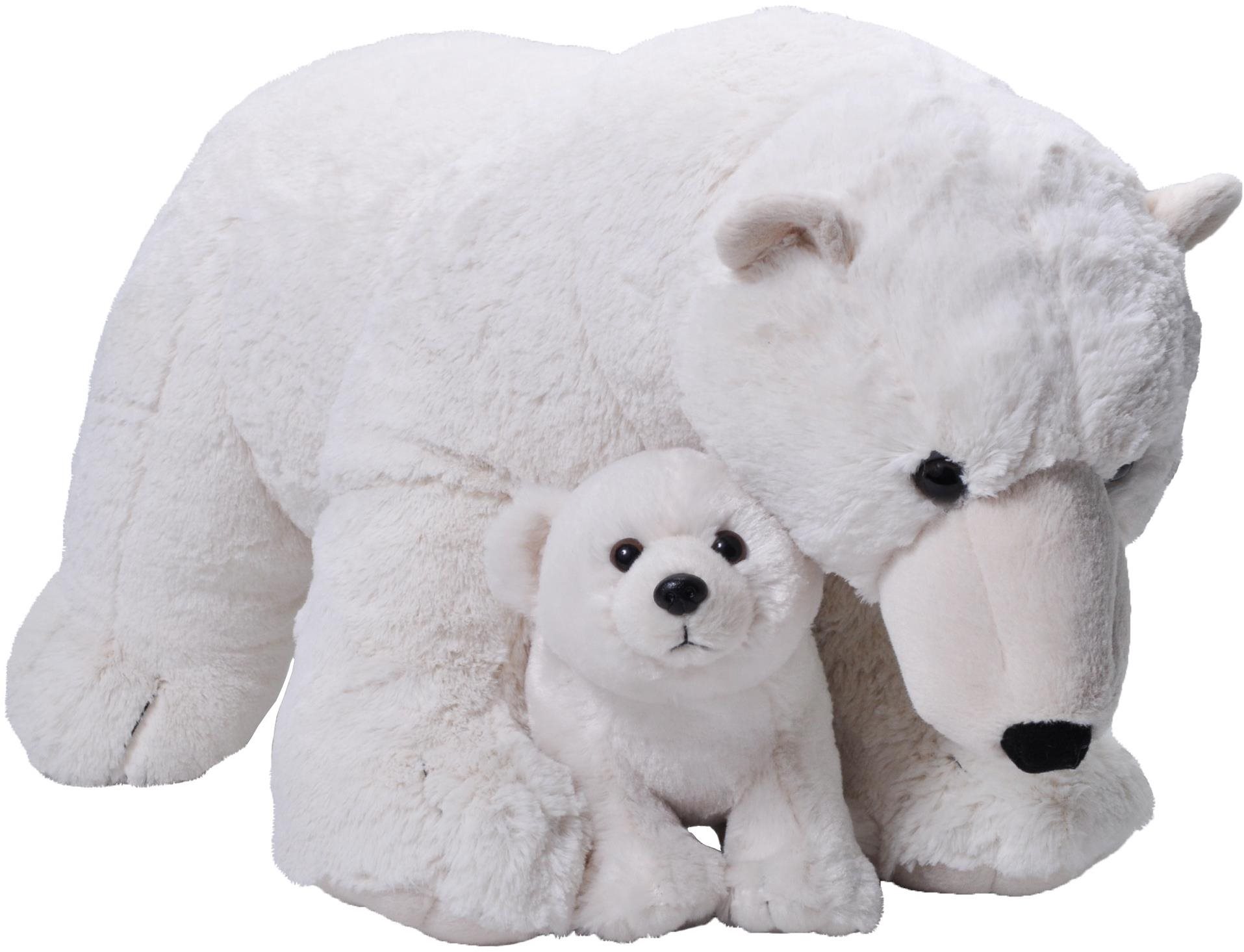 Wild Republic Plyšová samice s mládětem – lední medvěd, 76 cm