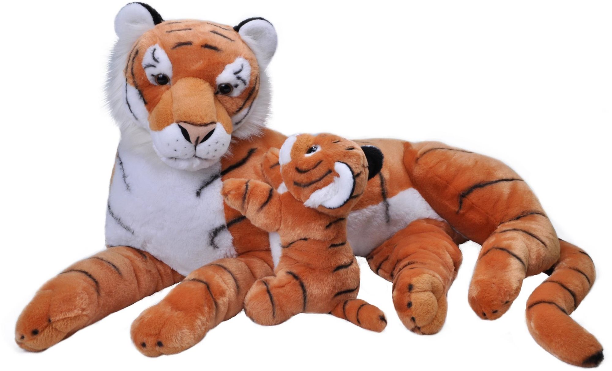Wild Republic Plyšová samice s mládětem – tygr, 76 cm