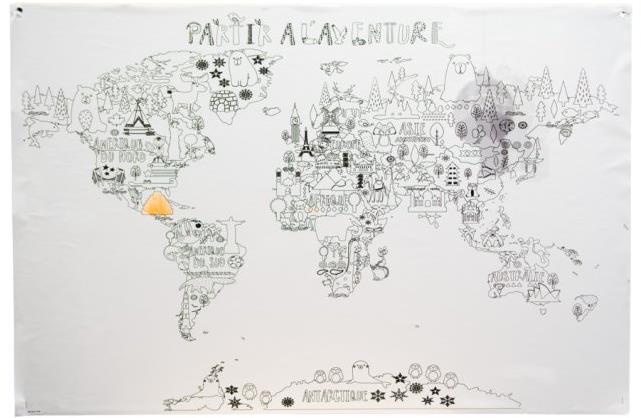 Amadeus Samolepící mapa světa k vybarvení 90 × 60 cm