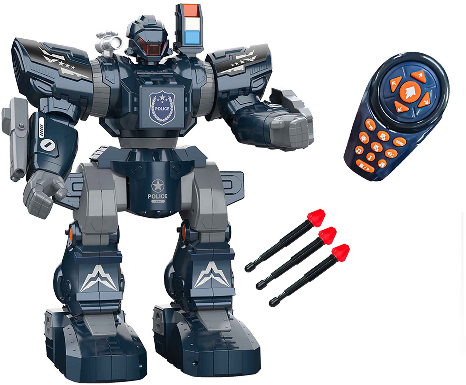 WIKY Robot Police střílející s efekty RC na dálkové ovládání 38 cm