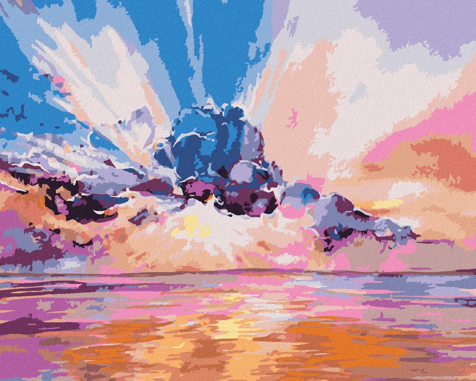Růžový východ slunce, 80×100 cm, vypnuté plátno na rám