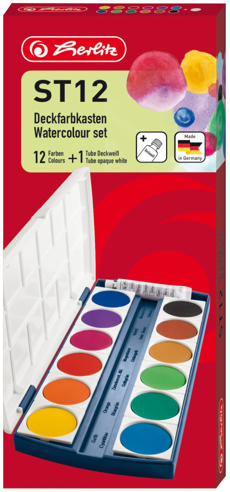 HERLITZ 12 vyjímatelných barev, paletkové víko