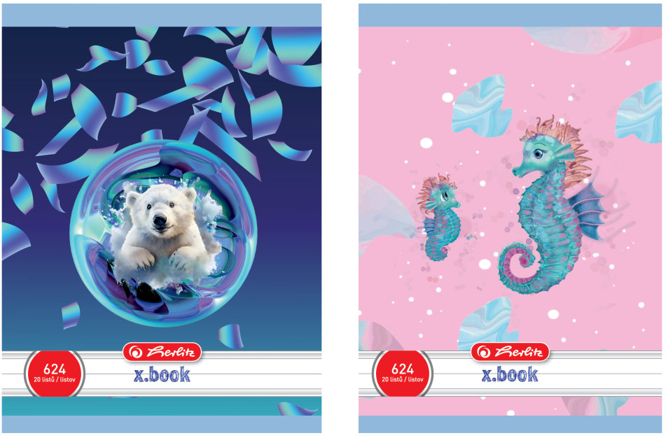 Herlitz 624 bezdřevý, linkovaný, mix motivů se zvířátky