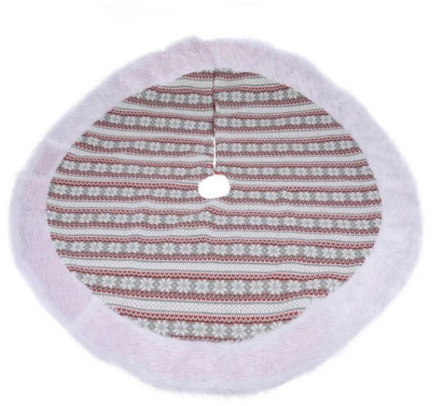 Home Styling Collection Koberec pod vánoční stromeček SKIRT KNITTED 100 cm, bílý