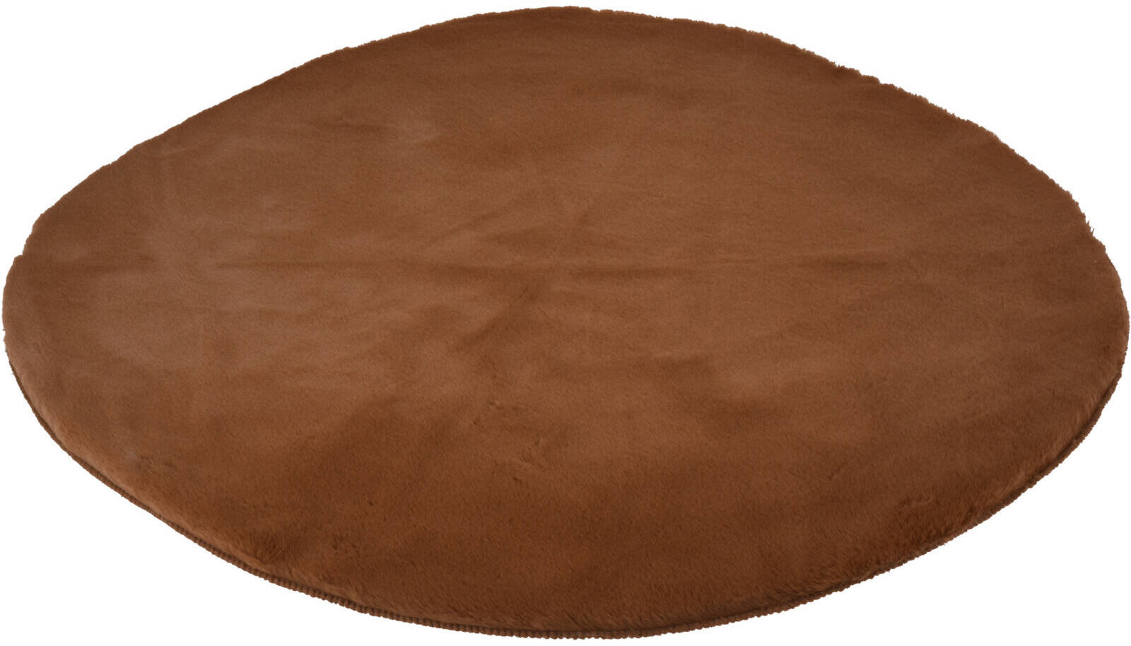 Home Styling Collection Kulatý koberec, umělá kožešina, průměr 80 cm, tmavě hnědý