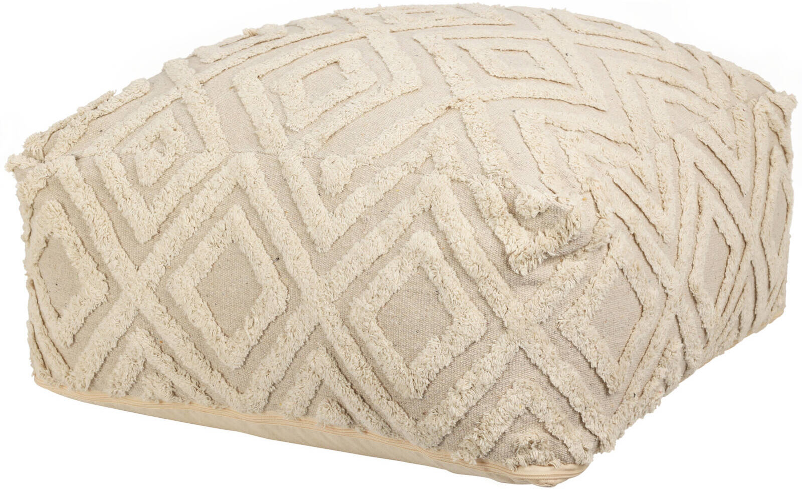 Home Styling Collection Pouf s dekorativním tuftovaným vzorem, 60 × 25 cm, béžový
