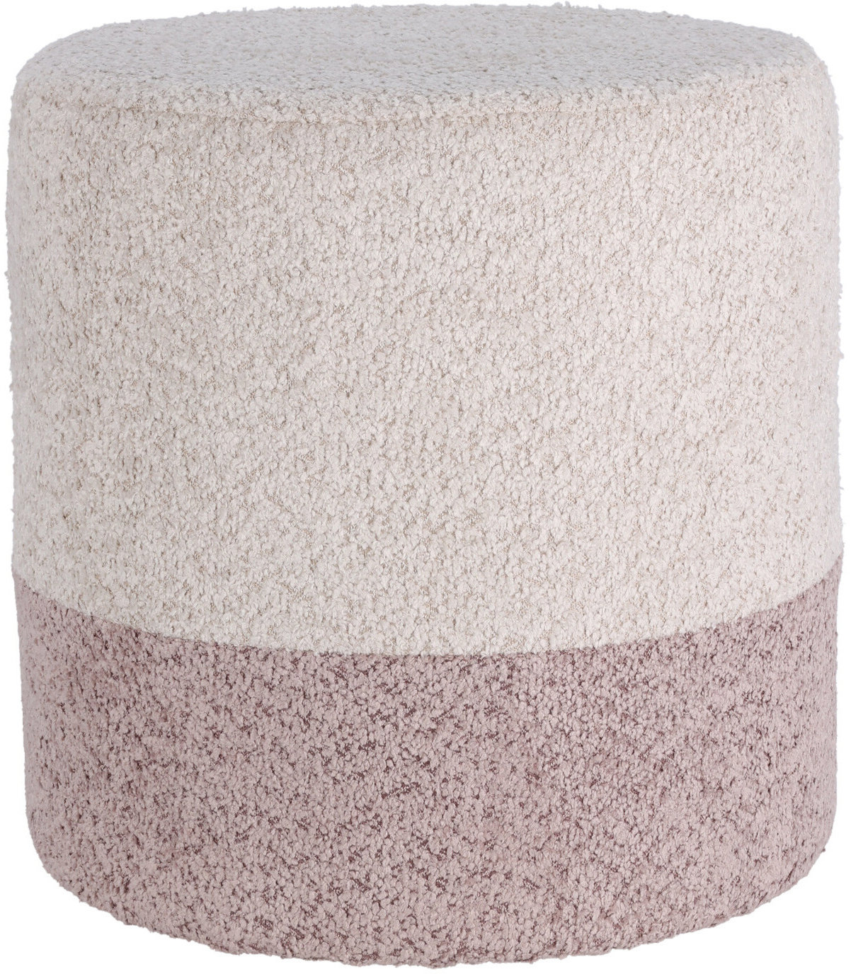 Home Styling Collection Kulatý čalouněný puf ve dvou barvách, boucle, 34 × 35 cm, béžový