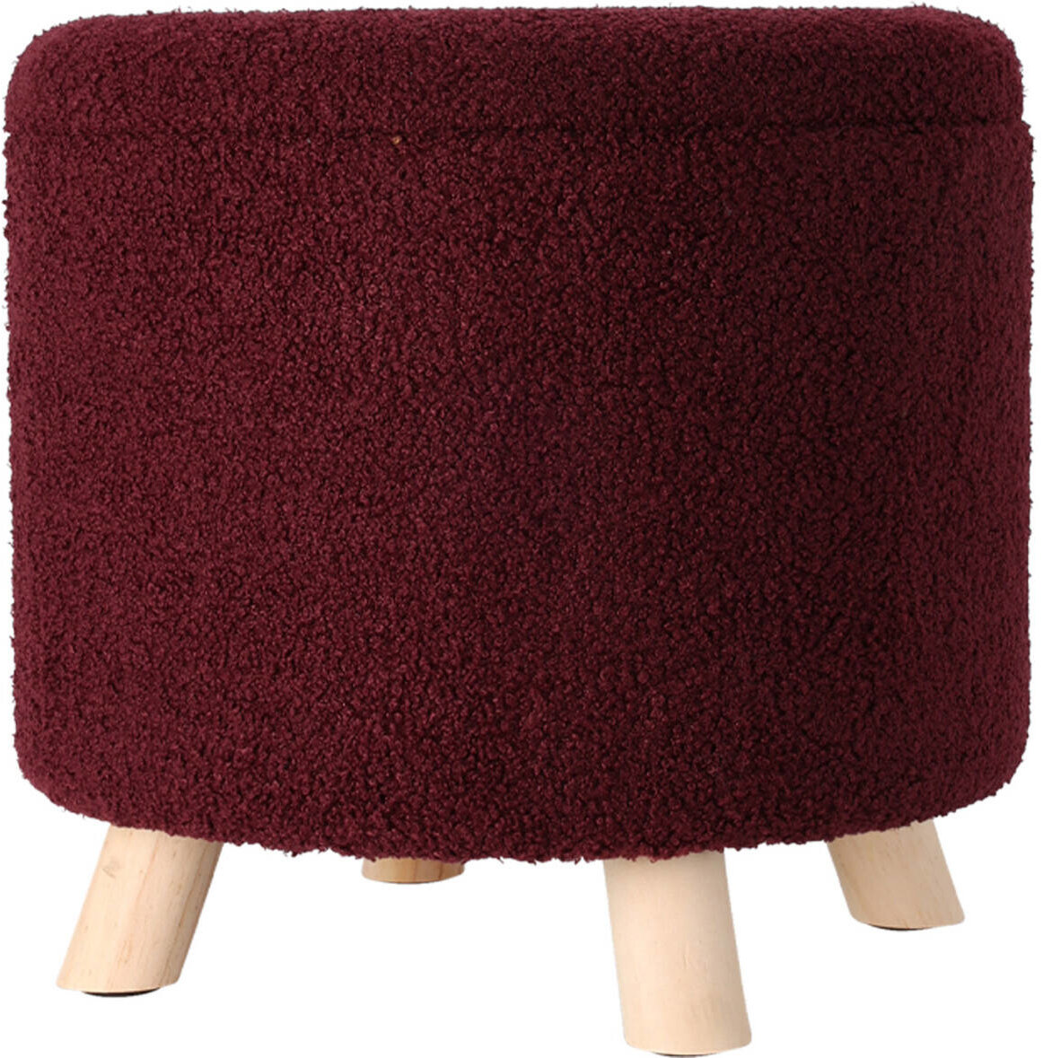 Home Styling Collection Úložný kulatý čalouněný puf TEDDY, 40 × 37 cm, červený