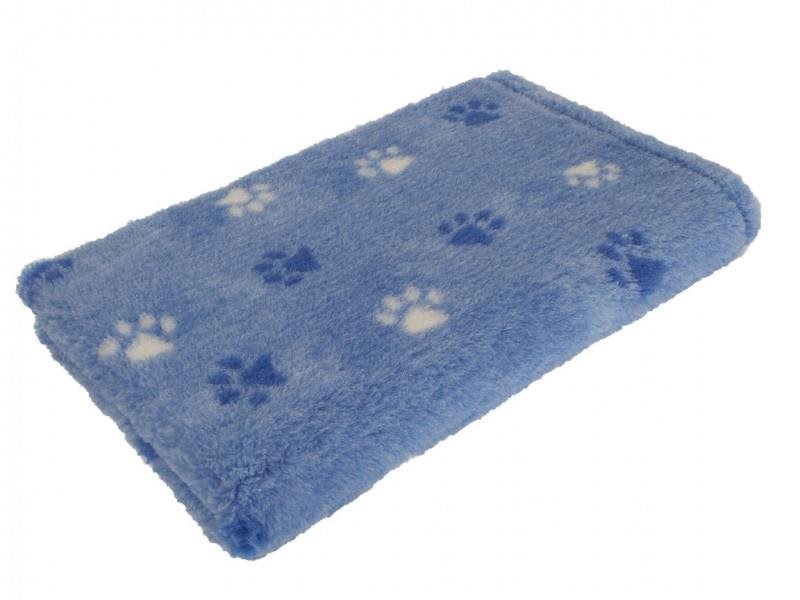 HS VetBedding Premium světle modrá – bílé a modré tlapky 160 × 100 cm