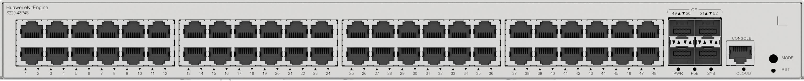 Huawei S220-48P4S switch s 48 porty a 380 W výkonem