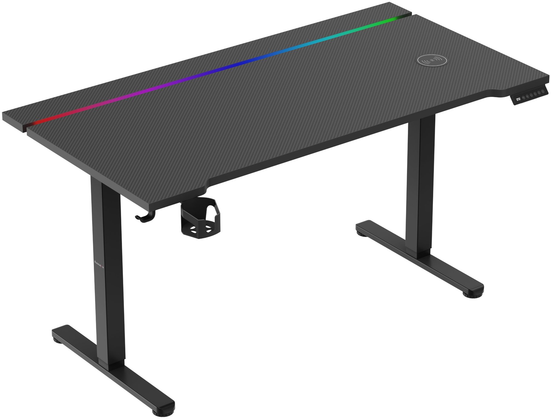 Huzaro stůl Hero 8.7 RGB černý s moderním designem a RGB podsvícením
