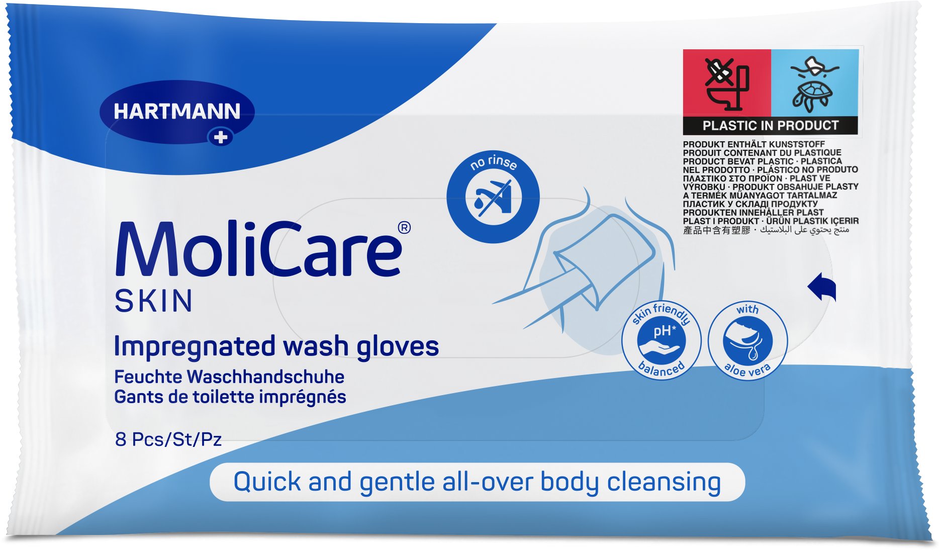 MOLICARE Skin Napuštěné mycí žínky 8 ks