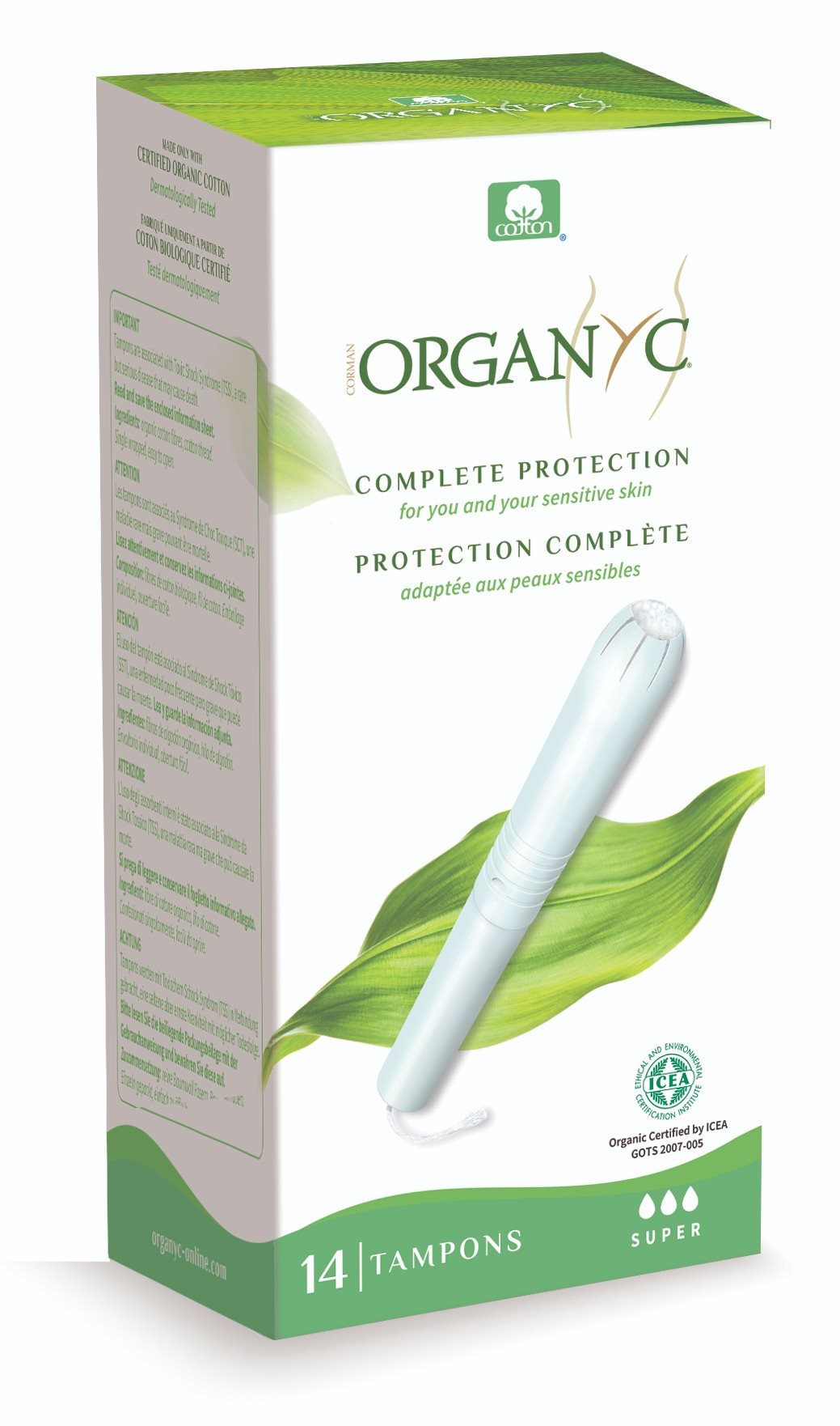 ORGANYC Bio menstruační tampony s aplikátorem SUPER 14 ks
