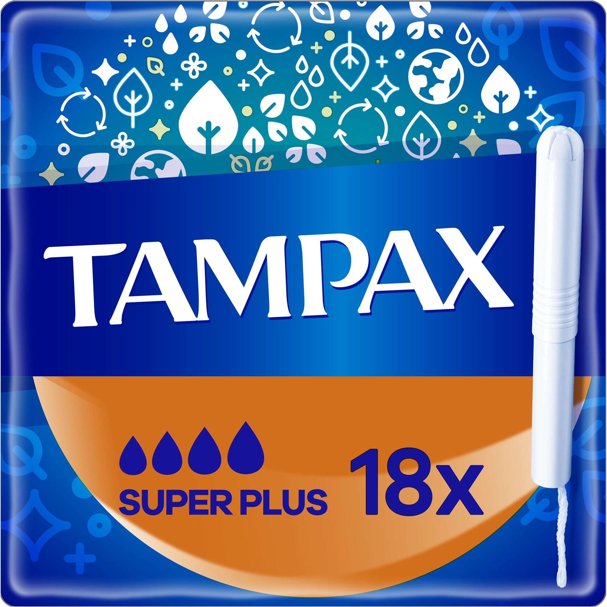 TAMPAX Super plus tampony s papírovým aplikátorem 18 ks