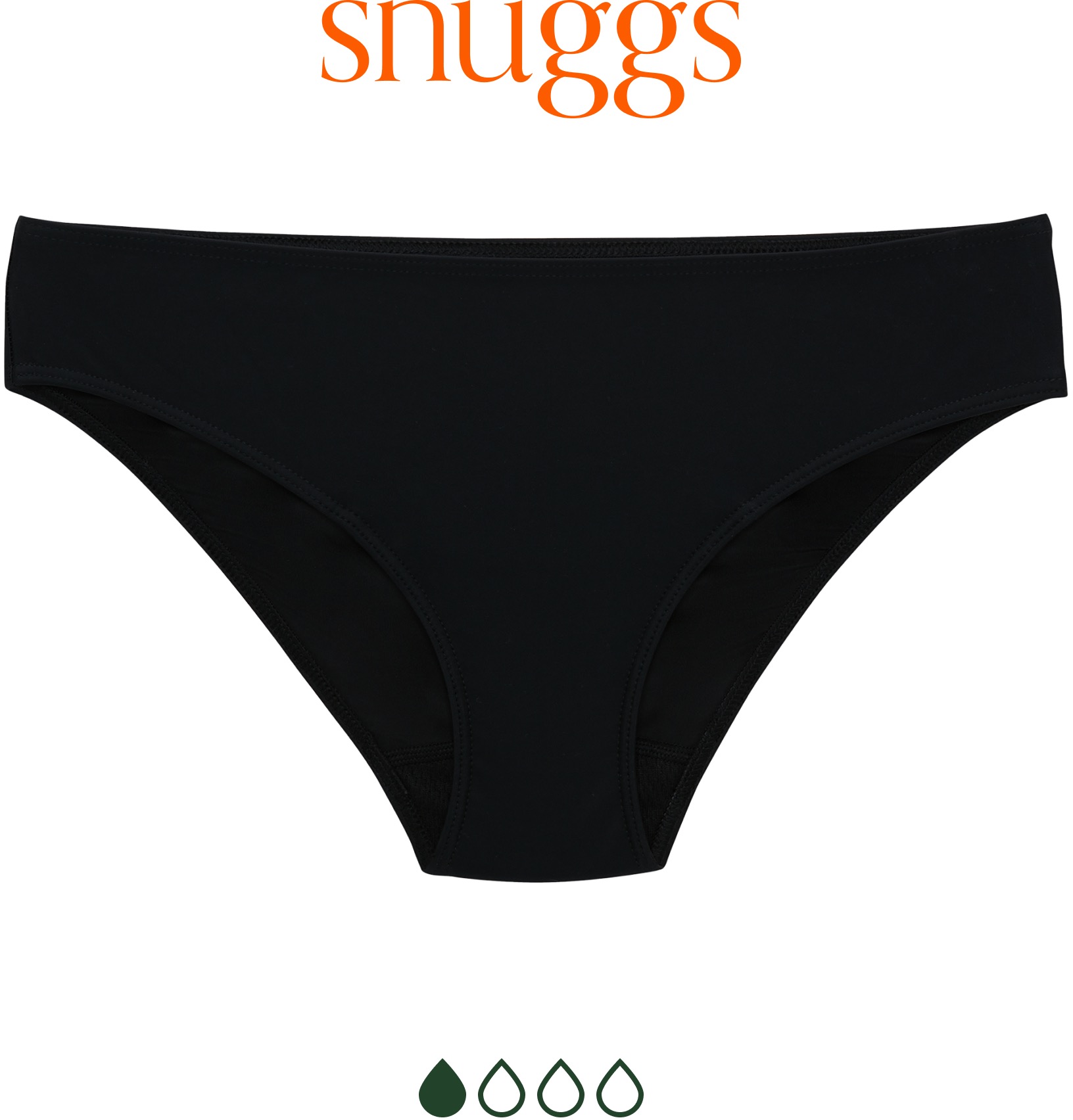 SNUGGS menstruační plavky černé, vel. M