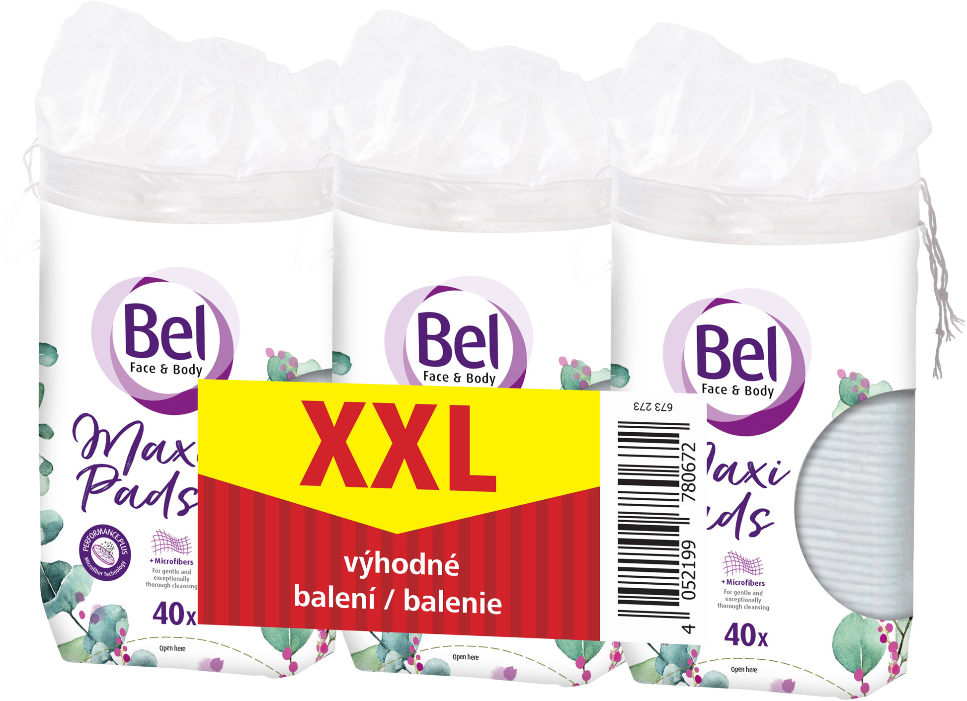 BEL Cosmetic tampony oválné XXL pack 3 × 40 ks