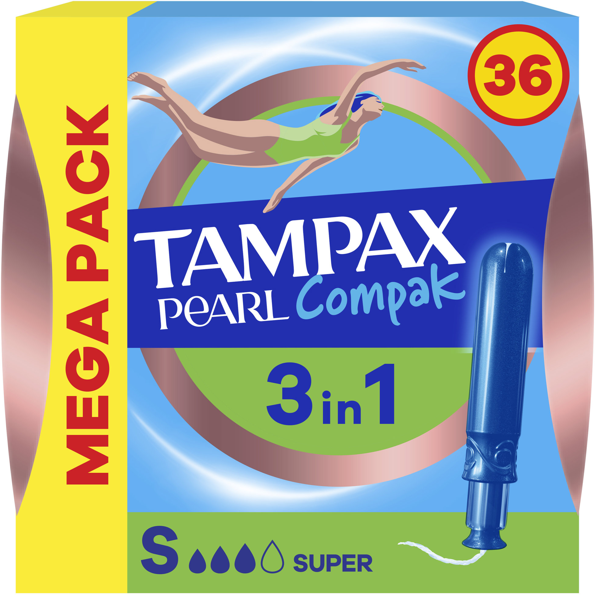 TAMPAX Compak Pear Super s aplikátorem 36 ks