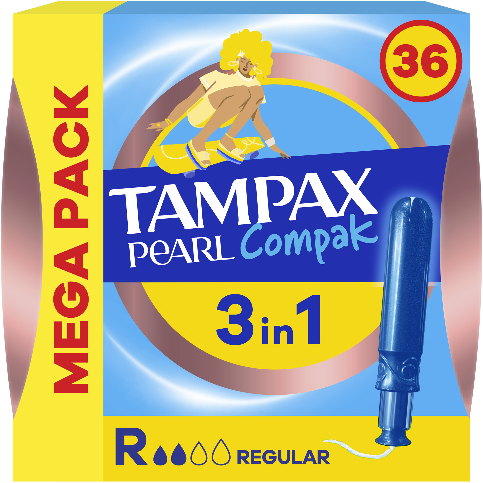 TAMPAX Compak Pear Regular s aplikátorem 36 ks