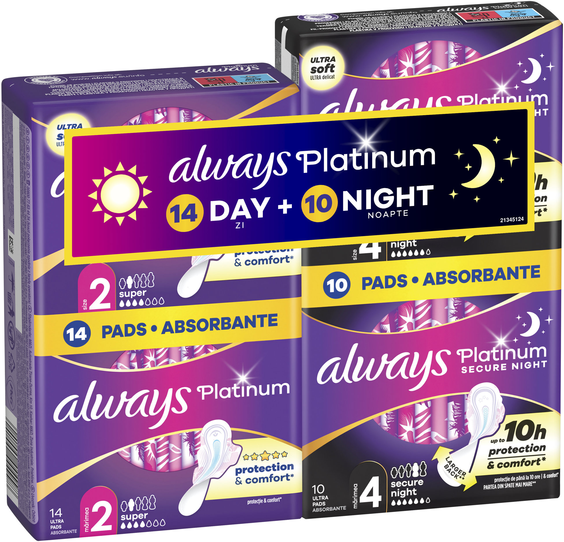 ALWAYS Platinum Day 14 ks + Secure Night 10 ks