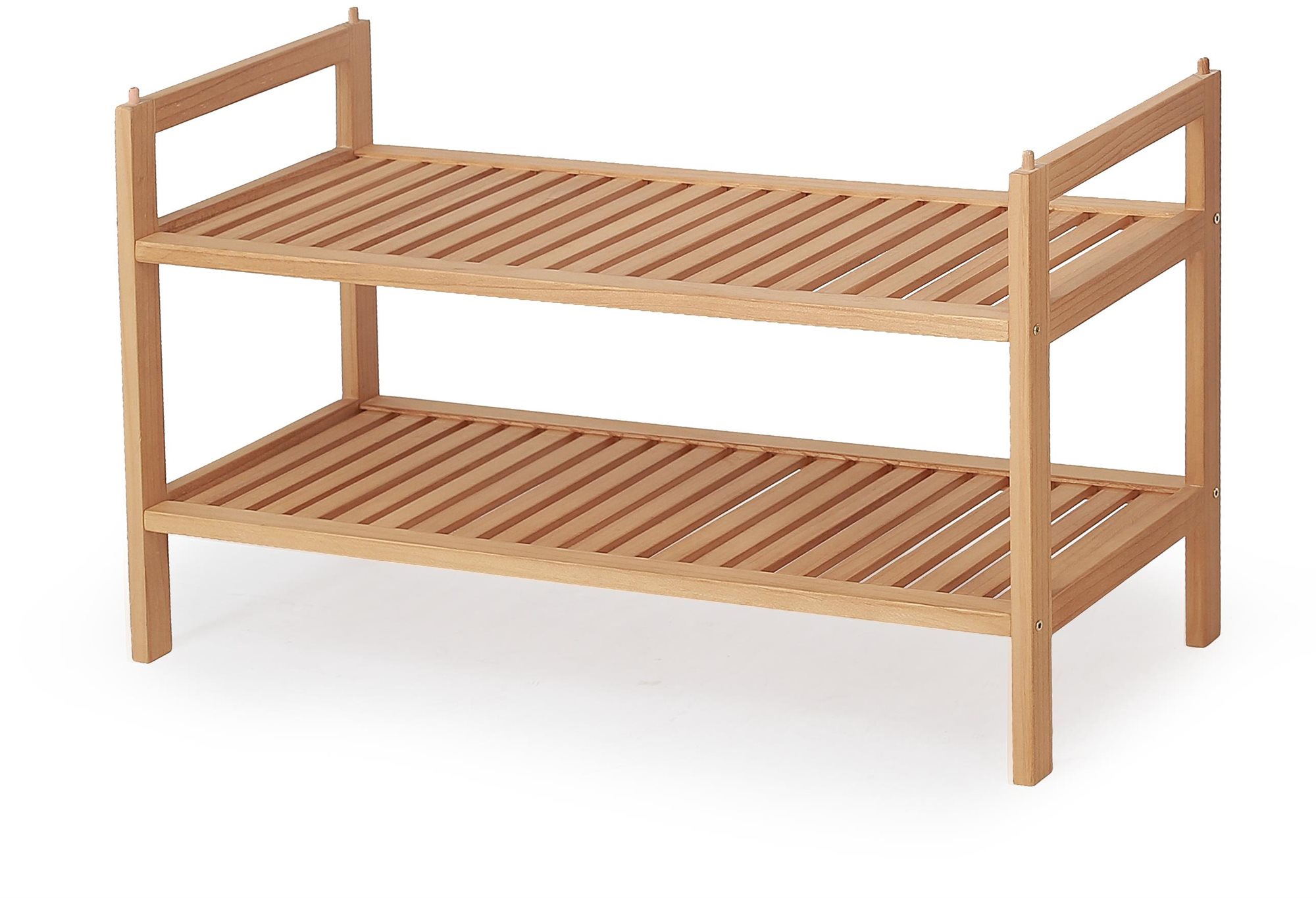 Dřevěný regálový botník NORJE, šířka 69 cm
