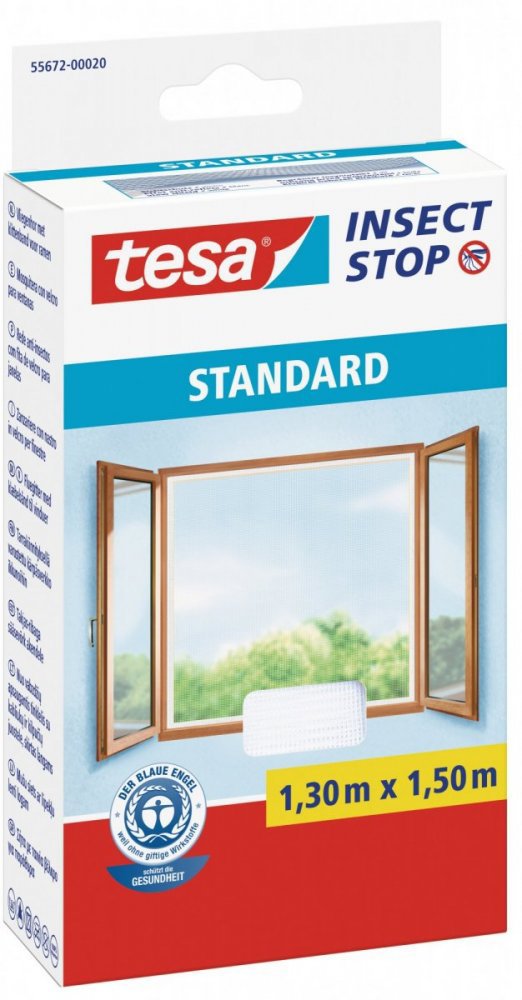 TESA Síť proti hmyzu STANDARD, na okno, bílá, 1,3 m × 1,5 m