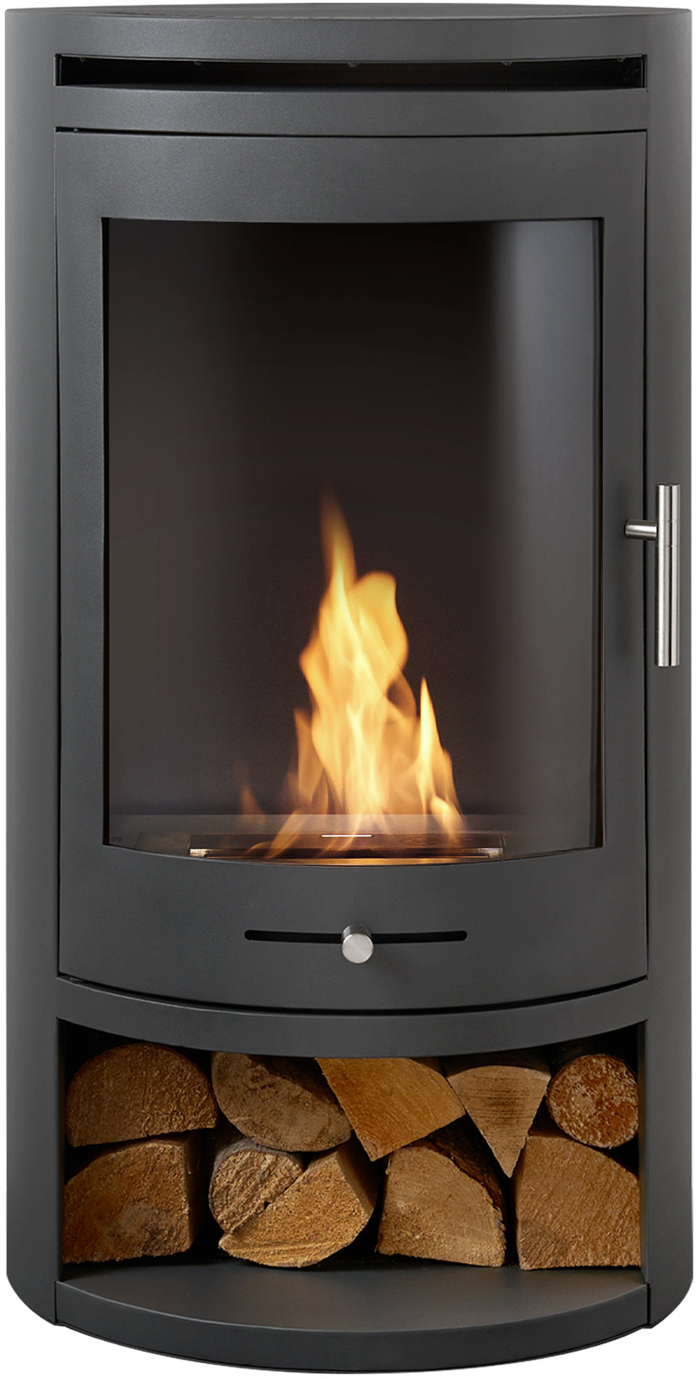 Fired Up OKO S5 Biokrb s úložným prostorem na dřevo, šedý antracit