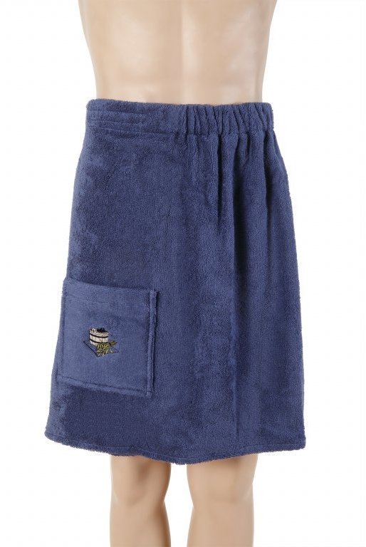 UAB Namu Tekstile Pánský kilt do sauny 55 × 150 cm, modrý, 100% bavlna