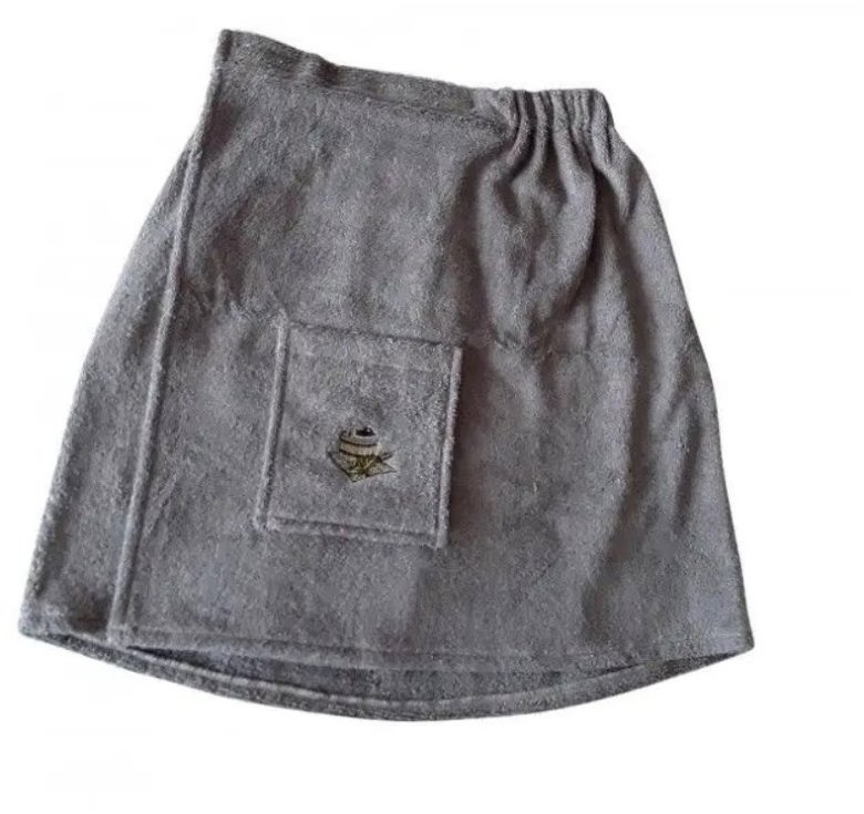 UAB Namu Tekstile Pánský kilt do sauny 55 × 150 cm, šedý, 100% bavlna