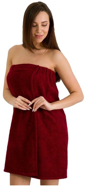 UAB Namu Tekstile Dámský kilt do sauny 75 × 150 cm, vínový, 100% bavlna
