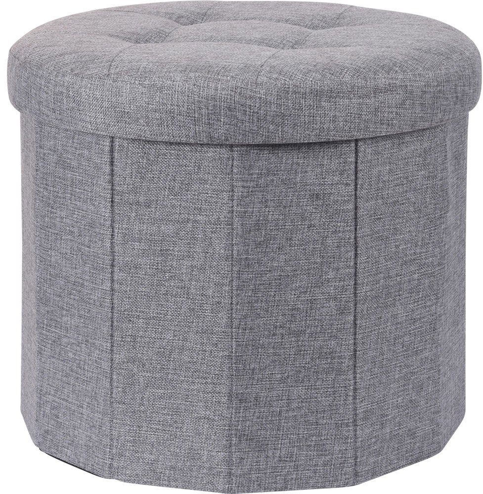 Home Styling Collection Pouf s prošívaným sedlem OTTOMAN, 45 × 39 cm, šedý