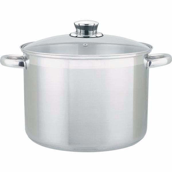 Gastro Hrnec velký XXL se skleněnou pokličkou cca 10 l, nerez