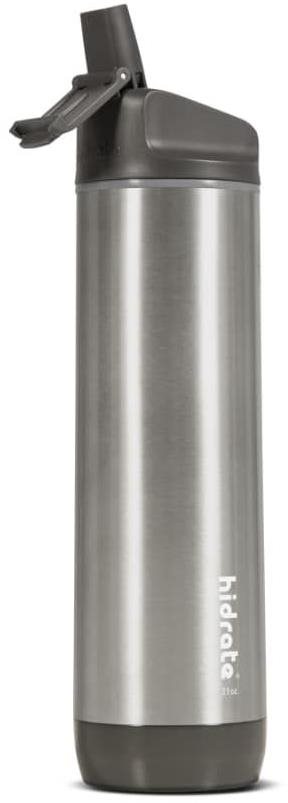 HidrateSpark Steel – chytrá lahev s brčkem, 620 ml, stainless