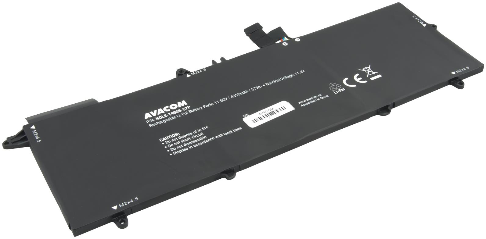 Avacom pro Lenovo ThinkPad T490s Li-Pol 11,52V 4950mAh 57Wh