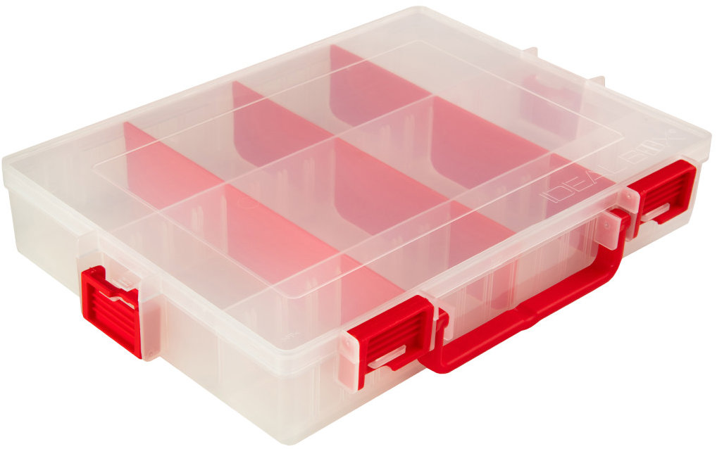 IDEAL BOX Plastový organizér XL - transparentní/červená