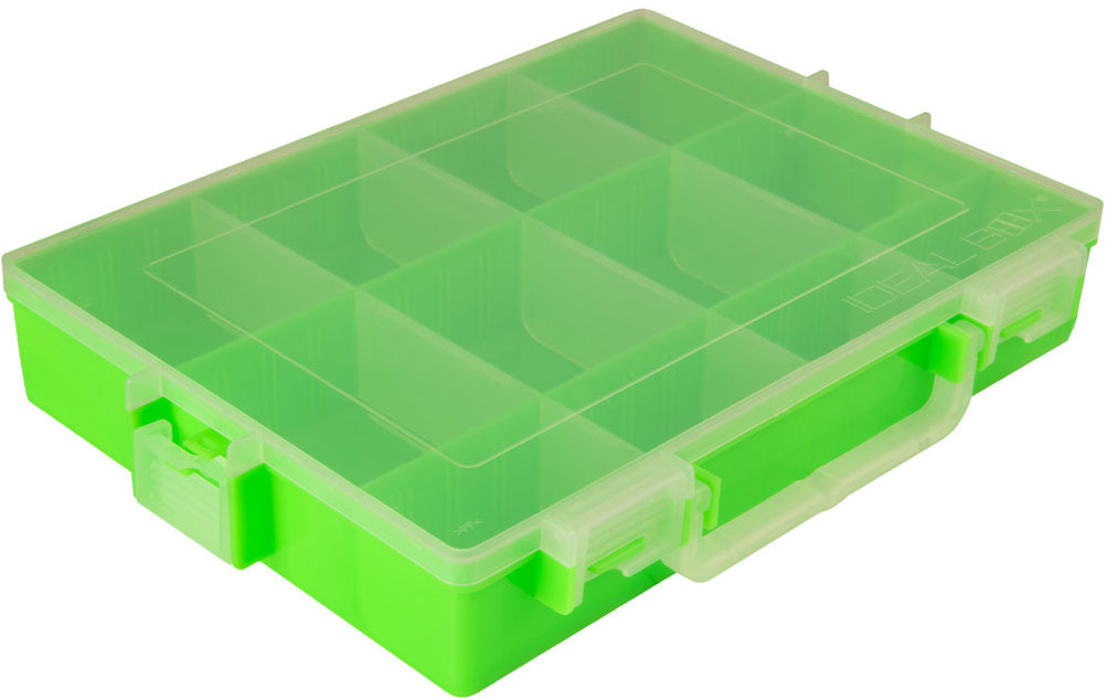 IDEAL BOX Plastový organizér XL - transparentní zelená/transparentní