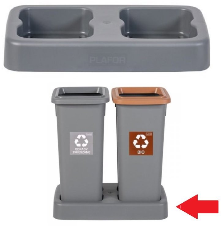 Igotrend, 822002 Podstavec UH FIT BIN 2 × 20 l šedý