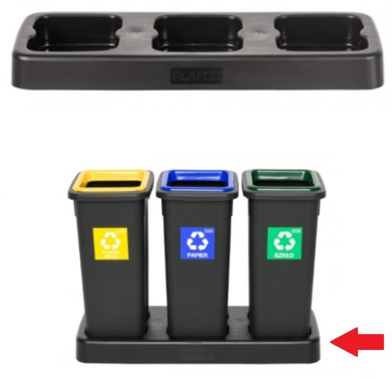 Igotrend, 823001 Podstavec UH FIT BIN 3 × 20 l černý