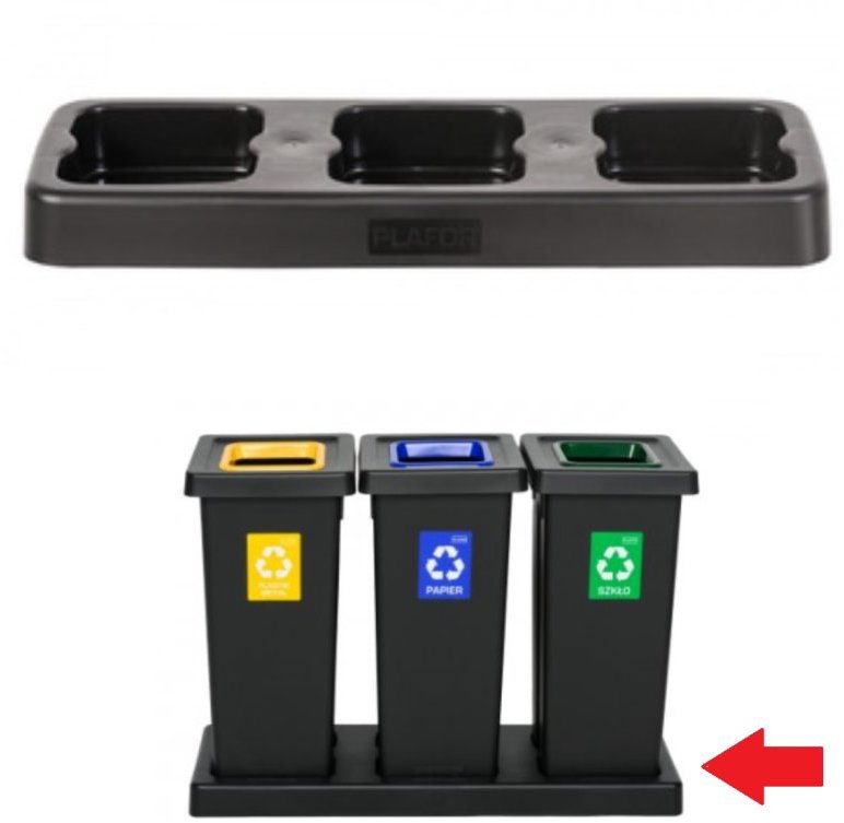 Igotrend, 825001 Podstavec UH FIT BIN 3 × 53 l černý