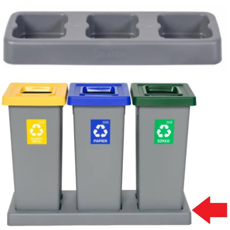 Igotrend, 824002 Podstavec UH FIT BIN 3 × 75 l šedý