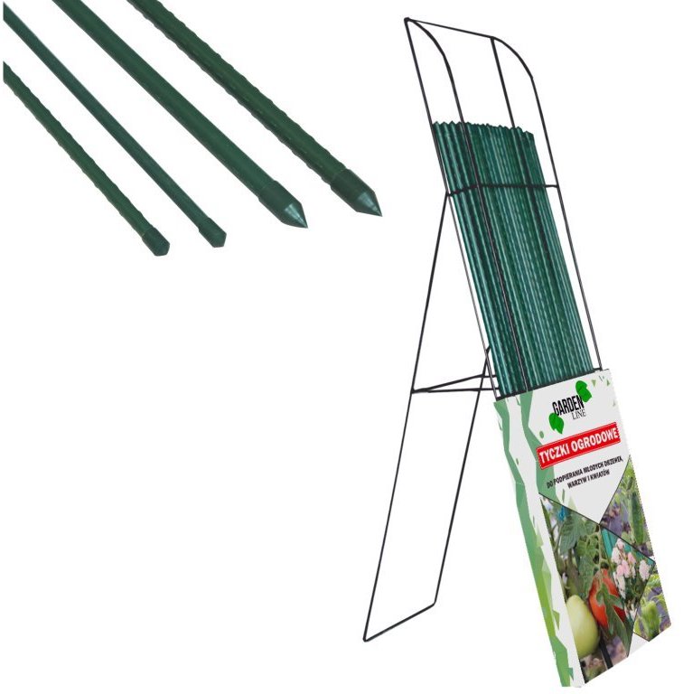 Igotrend Tyč k rostlinám kov / PVC 150 cm, zelená, set 10 ks