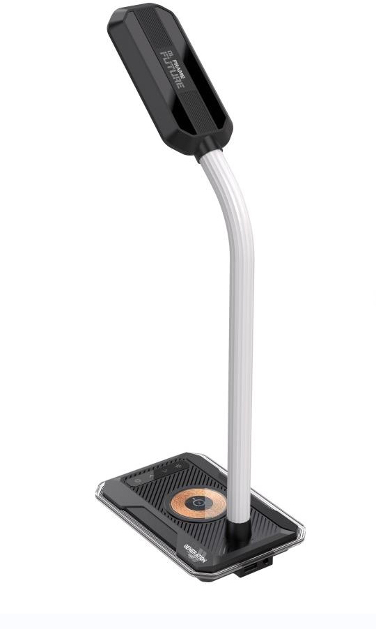 IMMAX LED stolní lampička GAMER RGB, QI nabíjení , USB výstup černá